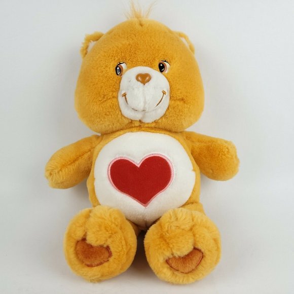 VINTAGE Care Bears 9" Tenderheart Plush Stuffed Toy Gold Red Heart - Picture 1 of 3